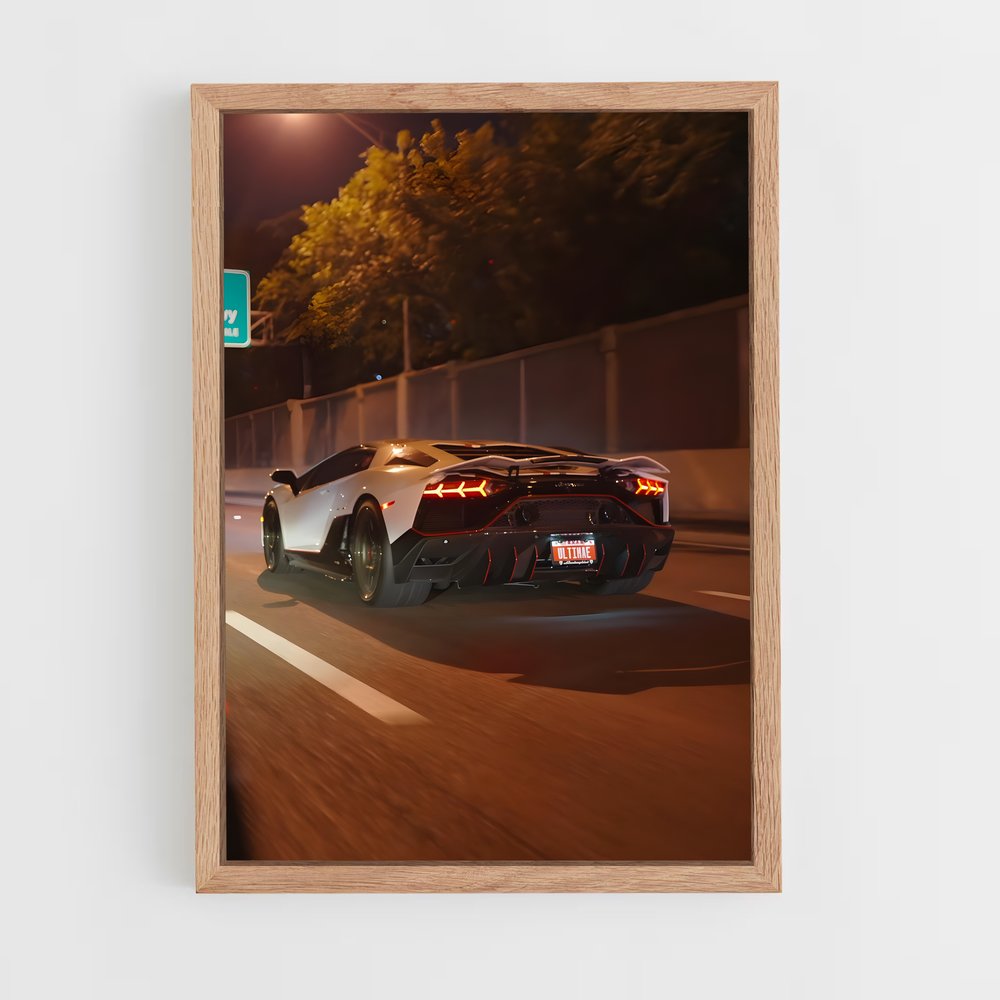 Poster Nuit en Aventador – affiche Lamborghini (vue 4)